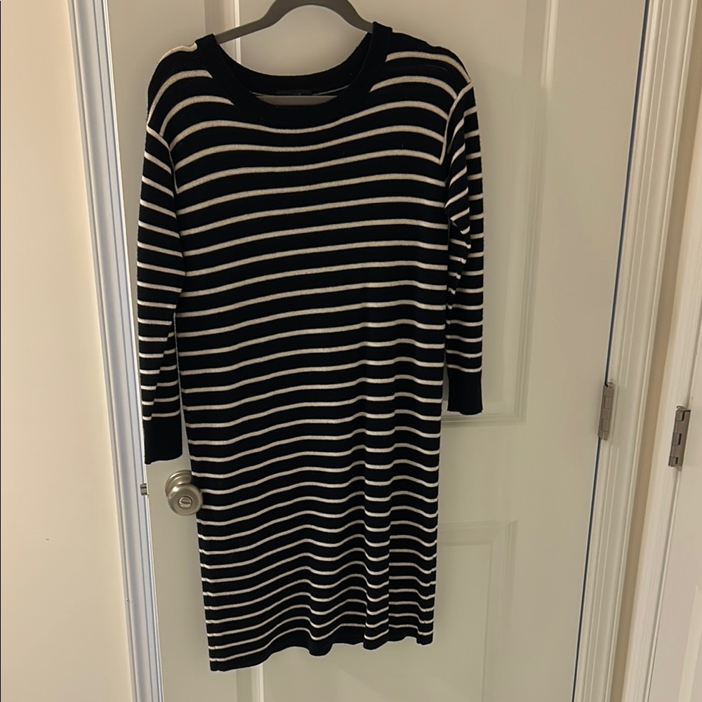 J. Crew Navy and White Striped Dress